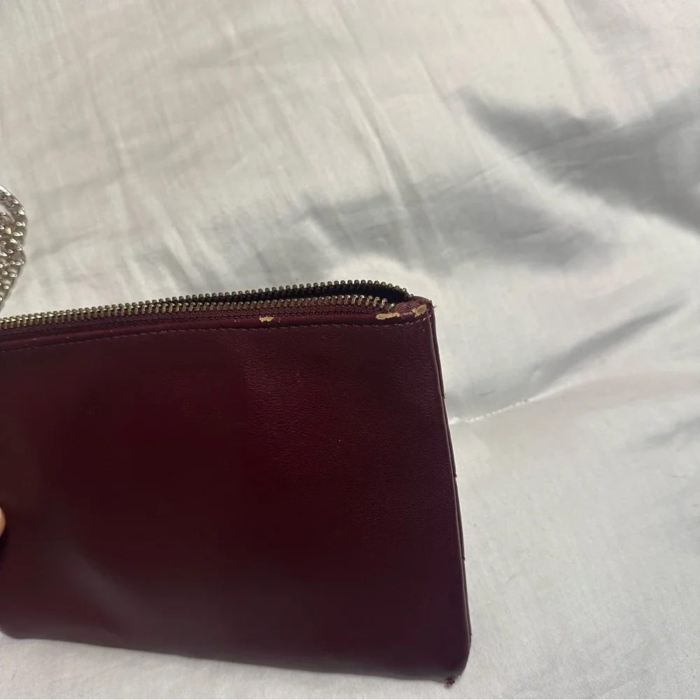Maroon Guess Wristlet - 3 pocket
